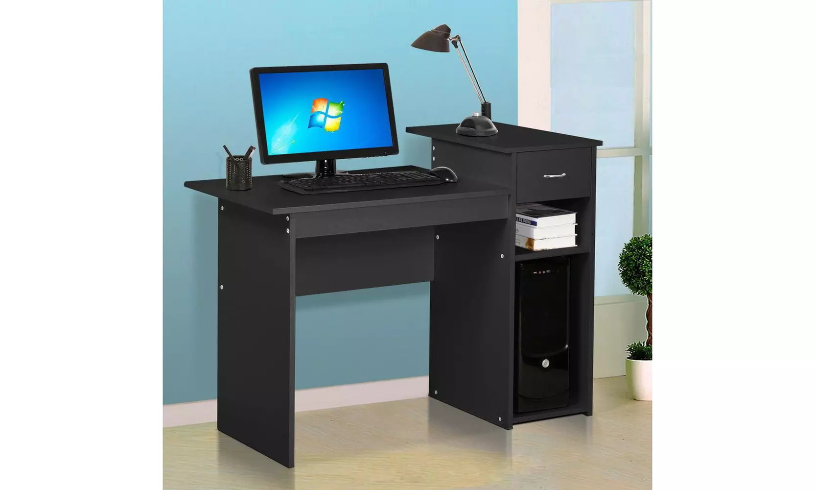 Home Office Computer Desk PC Laptop Table Furniture Student Study Table Black - Primary Image