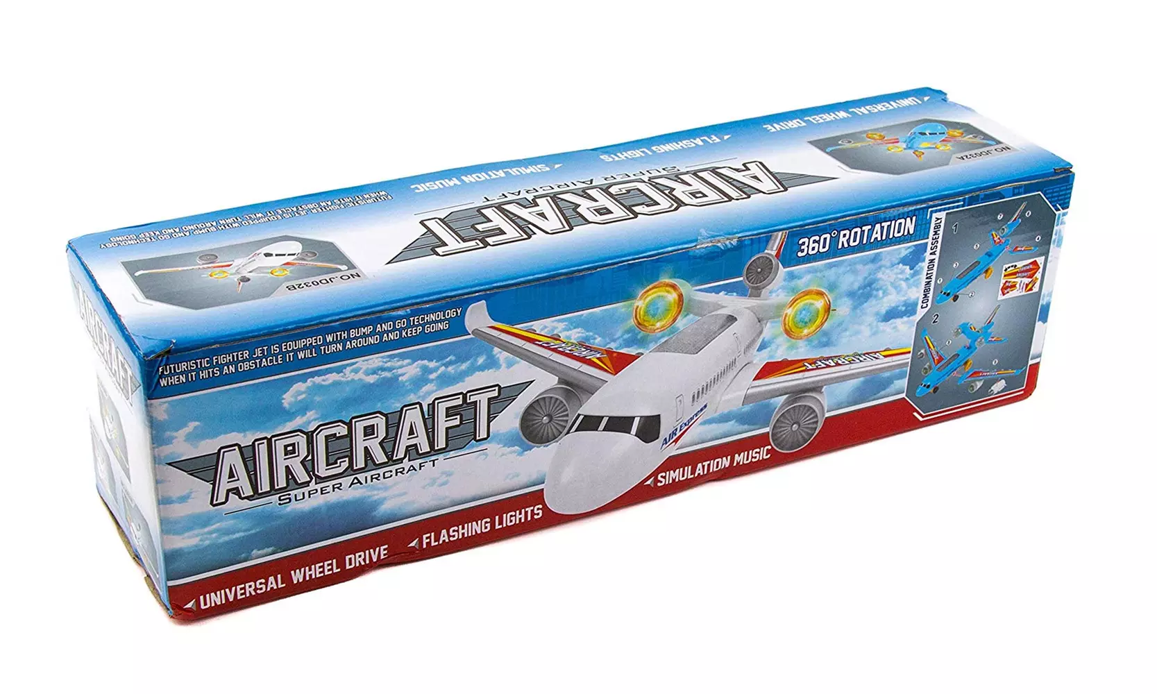 Airbus Airplane Toys for Kids Bump and Go Action with 360 Degree Rotation Plane - Second Medium