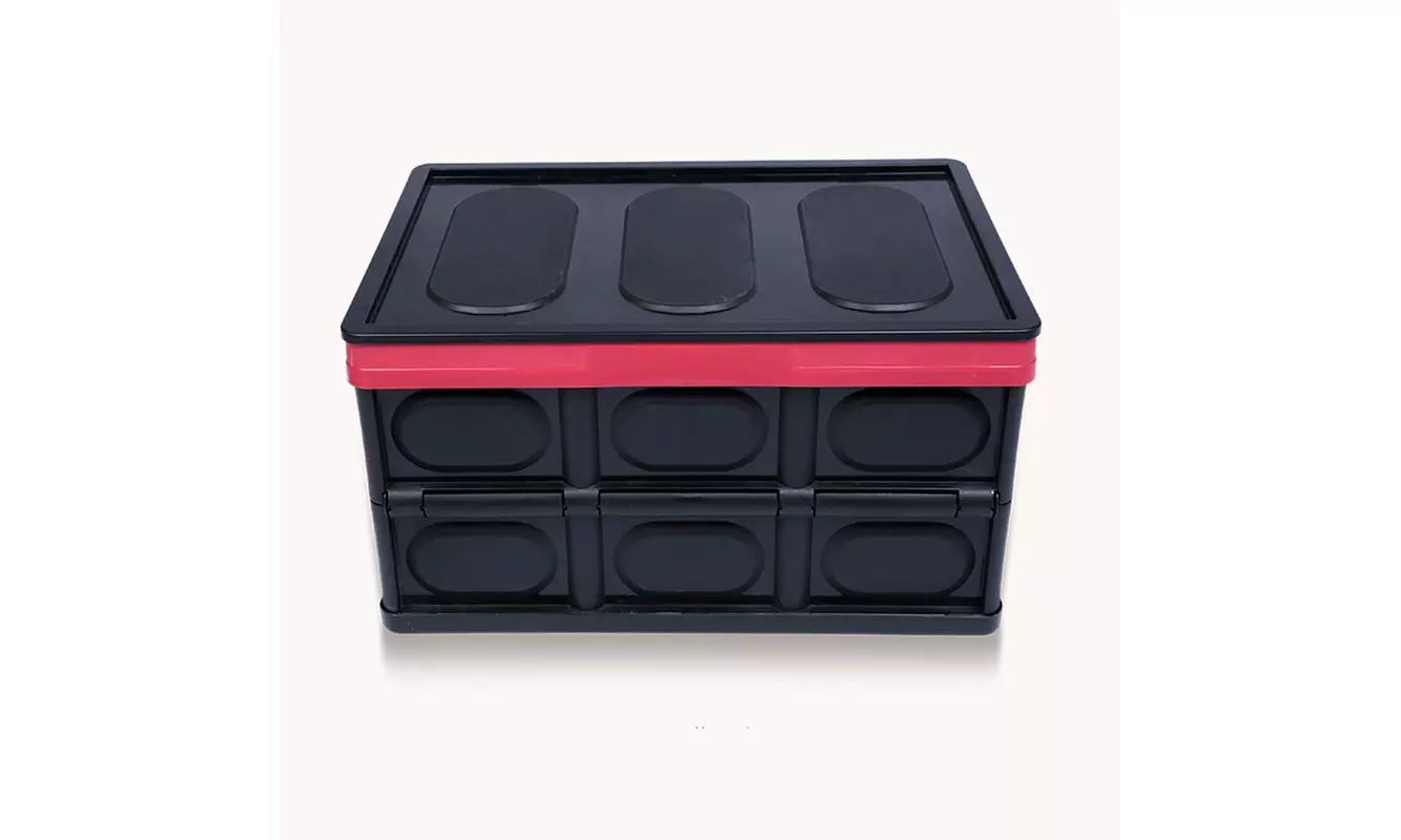 55L Collapsible Plastic Car Boot Storage Box Stackable Folding Utility Crates - Second Medium