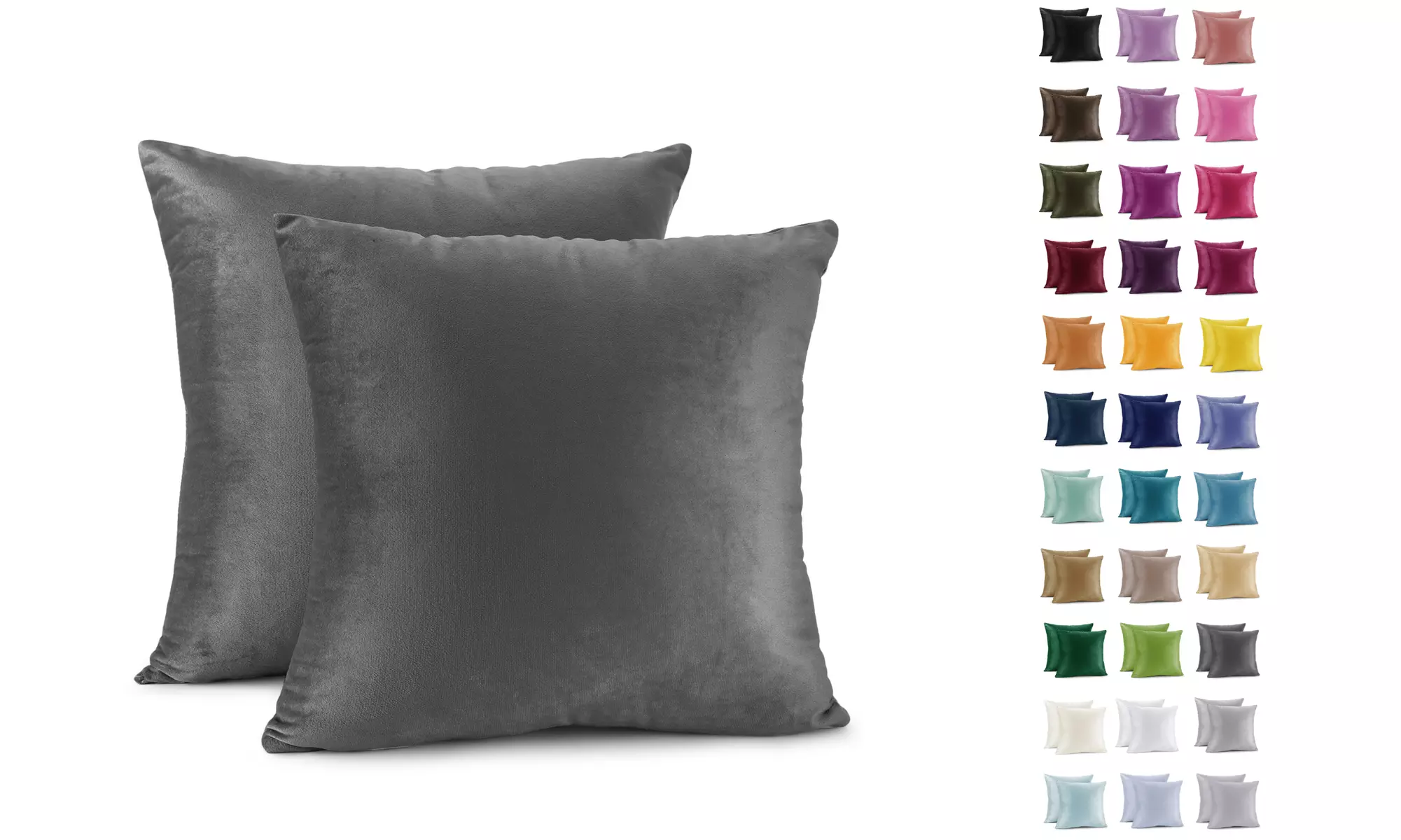 Nestl 2 Pack / 4 Pack Solid Microfiber Velvet Throw Pillow Covers 26" x 26" - Primary Image