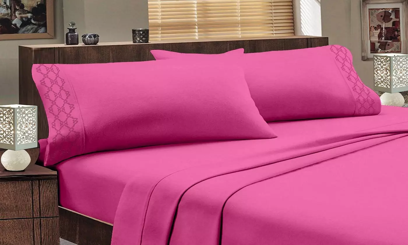 Home Sweet Home Extra Soft Deep Pocket Embroidered Sheet Set