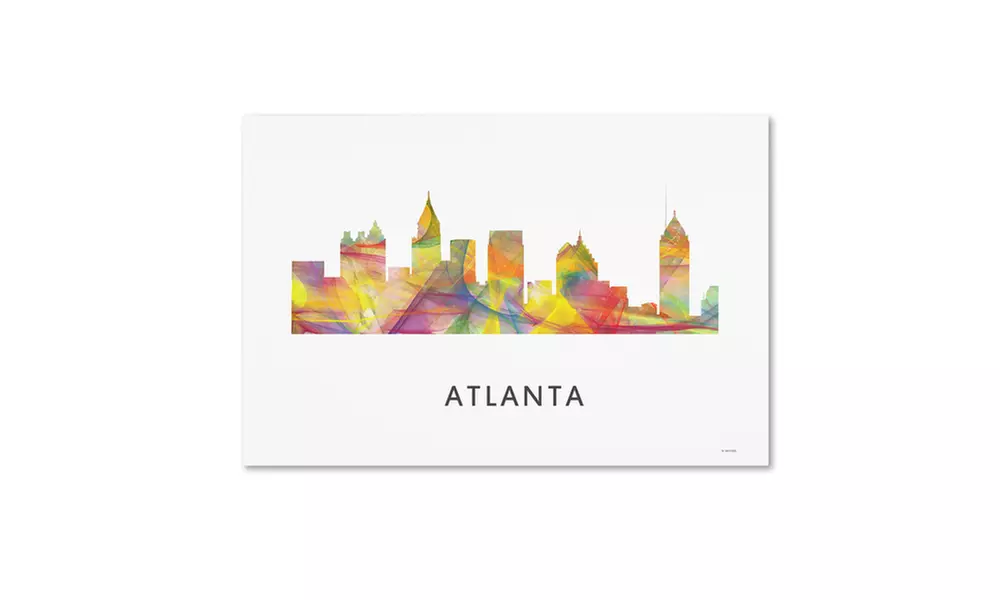 Marlene Watson 'Atlanta Georgia Skyline WB-1' Canvas Art - Second Medium