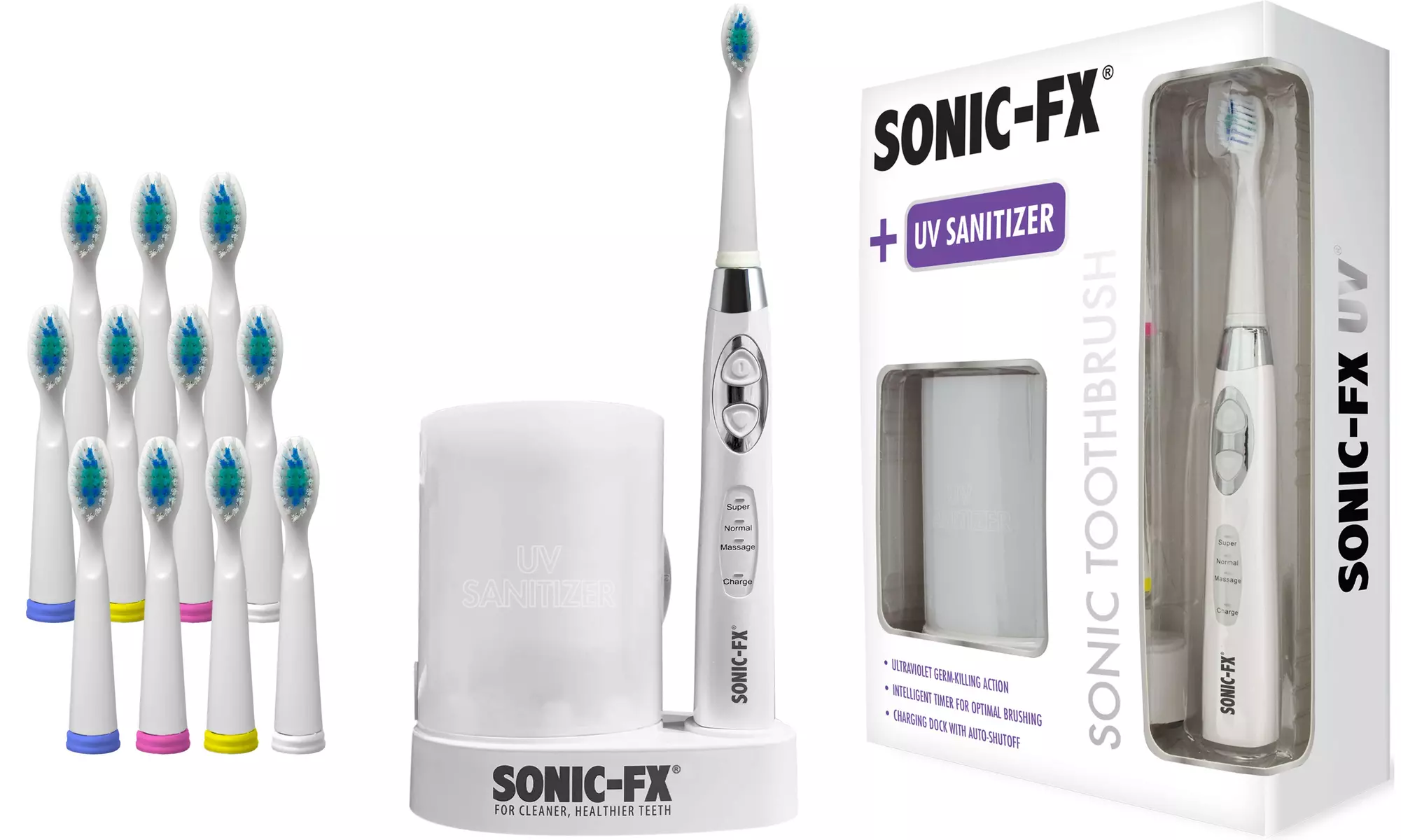 Sonic-FX Toothbrush with UV Sanitizer and 12 Brush Heads - Primary Image