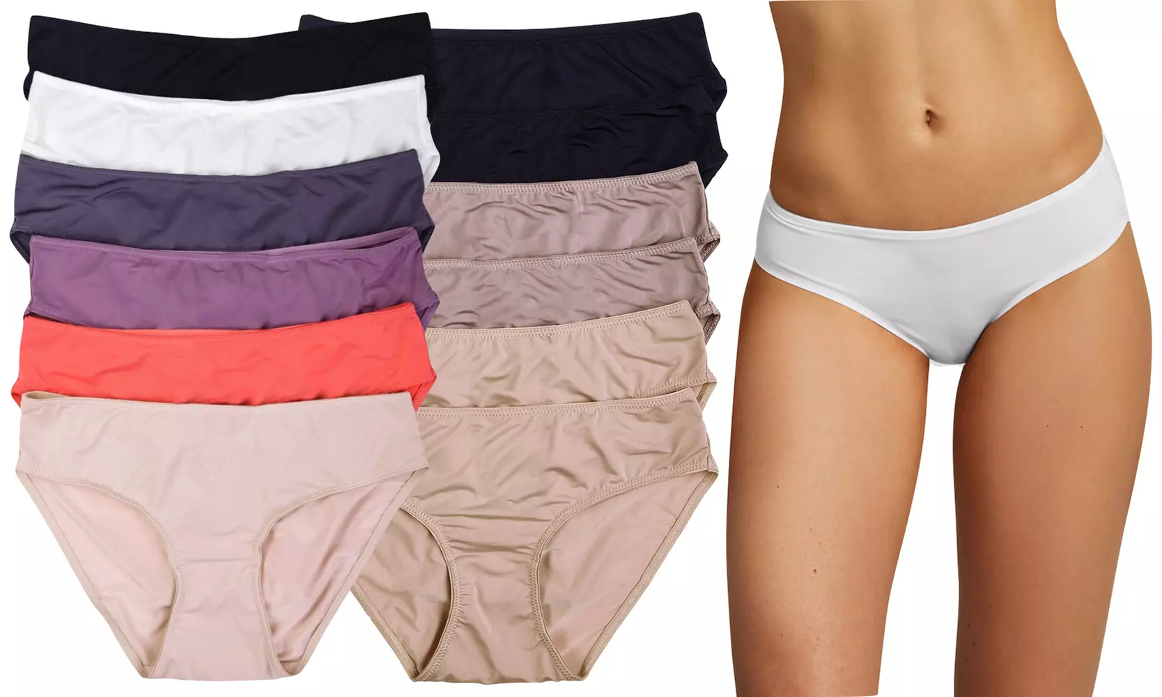 Ever Basic Seamless Mid-Rise Bikinis (6-Pack) - Primary Image