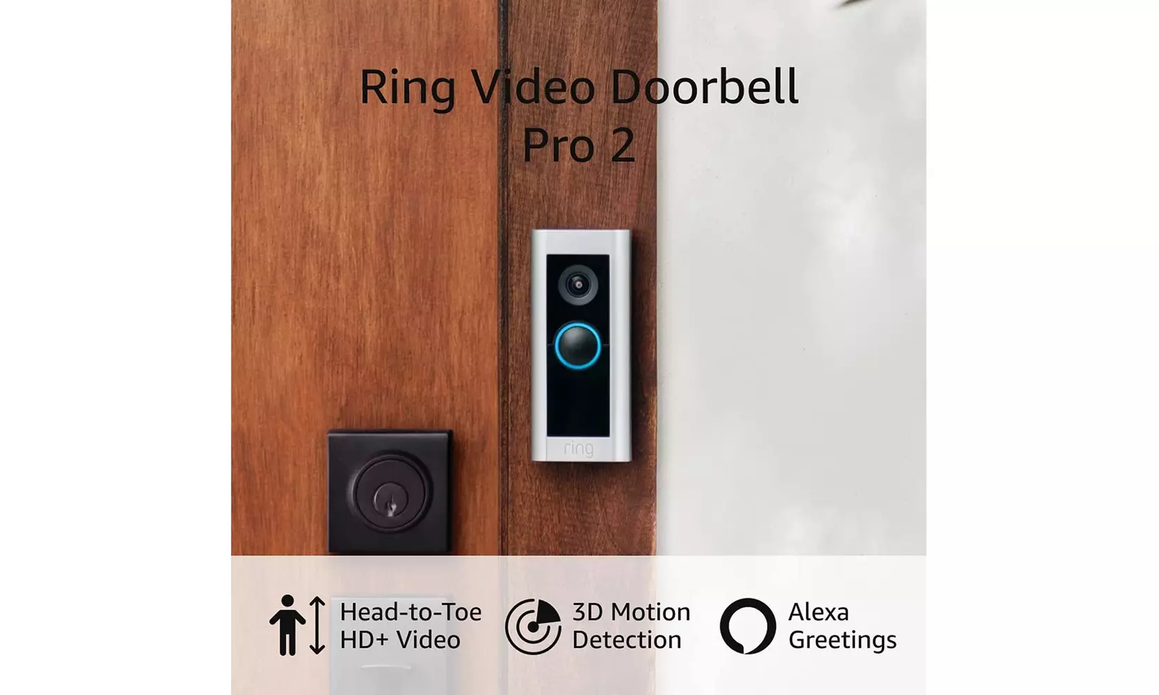 Ring Video Doorbell Pro 2 Smart WiFi Video Doorbell Wired Brand New Satin Nickel - Primary Image