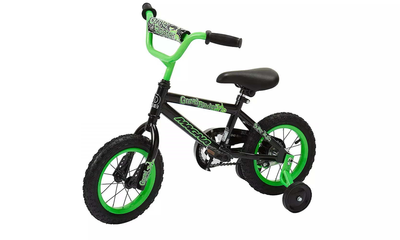Dynacraft Magna Gravel Blaster Boys BMX Street/Dirt Bike 12", Black/Green  - Second Medium