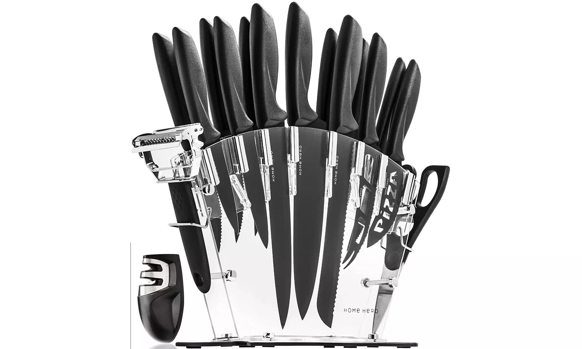 Stainless Steel Knife Set with Block - 13 Kitchen Knives Set Chef Knife Set - Primary Image