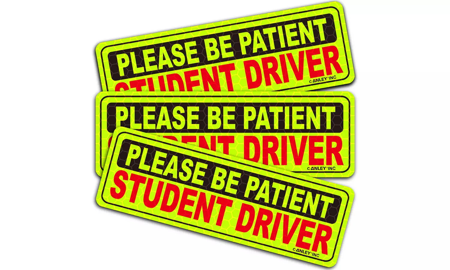 Anley Reflective Student Driver Magnetic Car Signs - Pack of 3 - Primary Image
