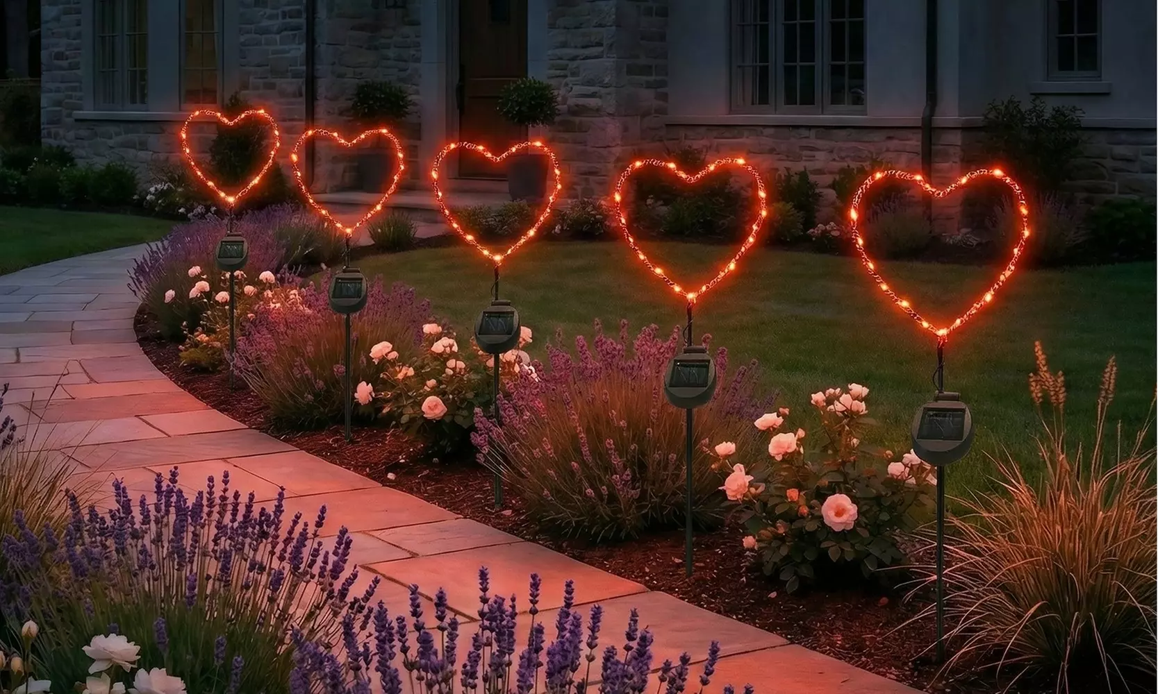 Outdoor Solar Powered LED Decorative Garden Stake Light (Set of 2) - 5 Options