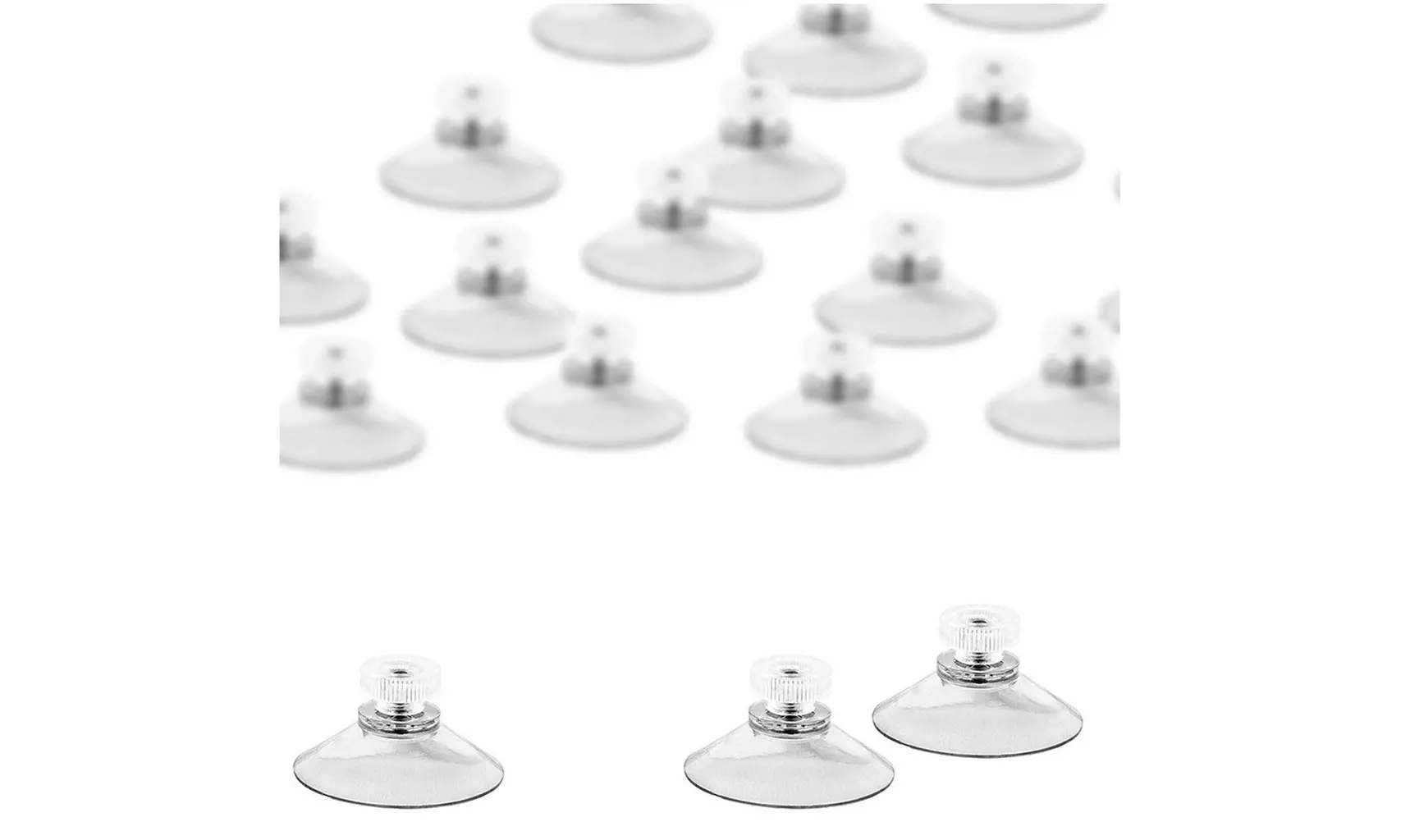 20Pcs With M4 Thread 40mm Suction Cups, With Knurled Nut Clear for kitchen - Second Medium