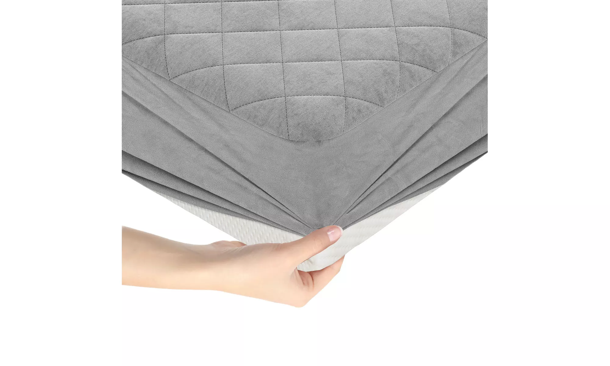 Costway Mattress Protector with Deep Pocket Sponge Padding Anti-slip Bottom