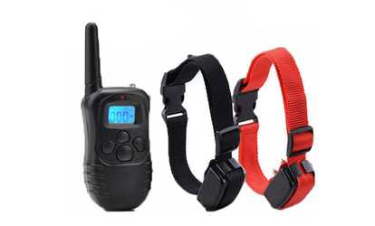 Waterproof 1000 Yard 2 Dog Shock Training Collar Pet Trainer With Remote 4 Modes