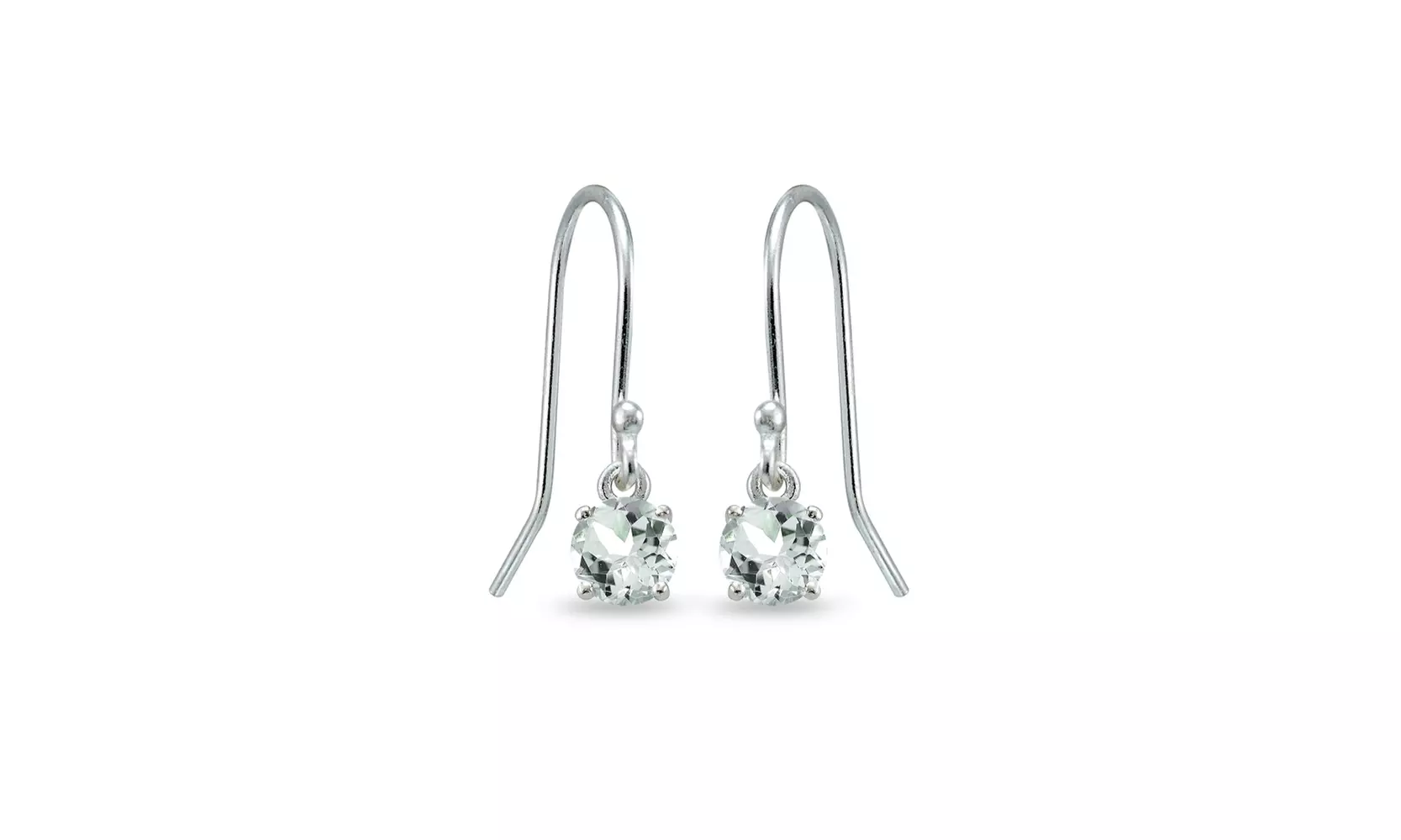 Aquamarine Solitaire Dangle Earrings in 925 Sterling Silver
