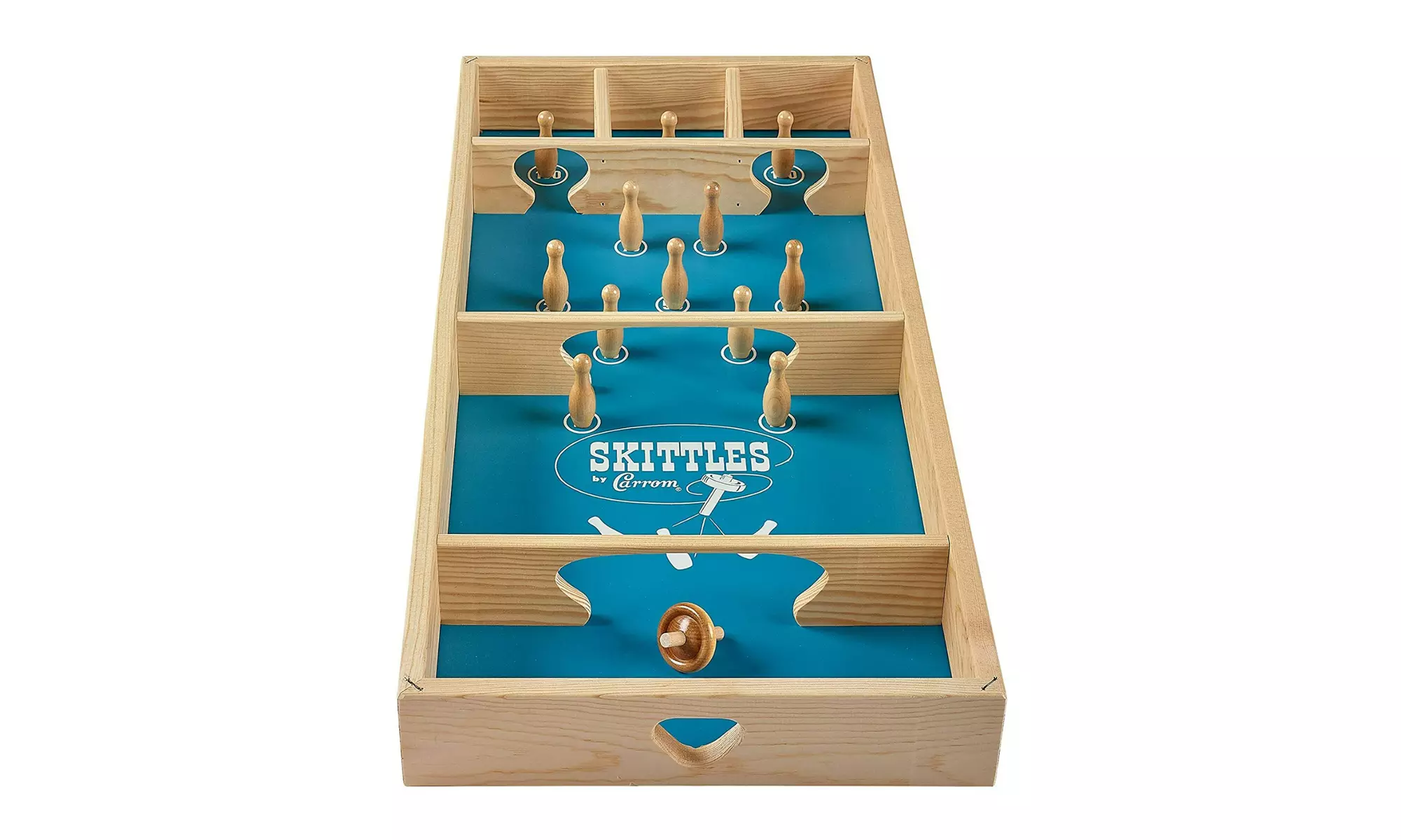 Carrom Skittles Spinning-Top Board Game - Primary Image