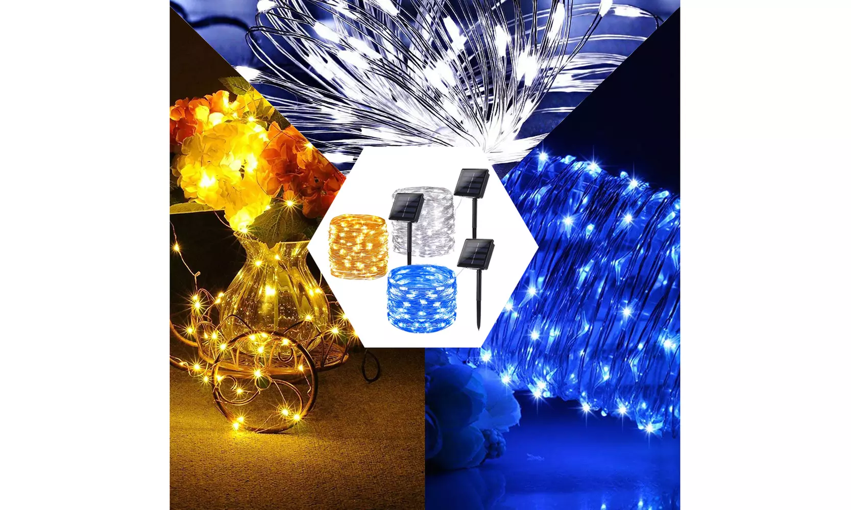72ft 200 LED Solar String Lights Copper Wire Solar Powered Lights Indoor Outdoor