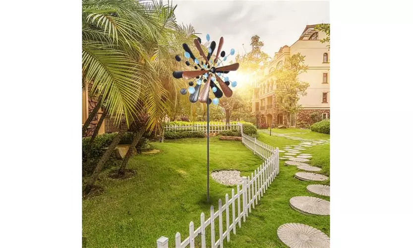Snowflake Decorative Windmill Multicolored Iron with LED Lights - Primary Image