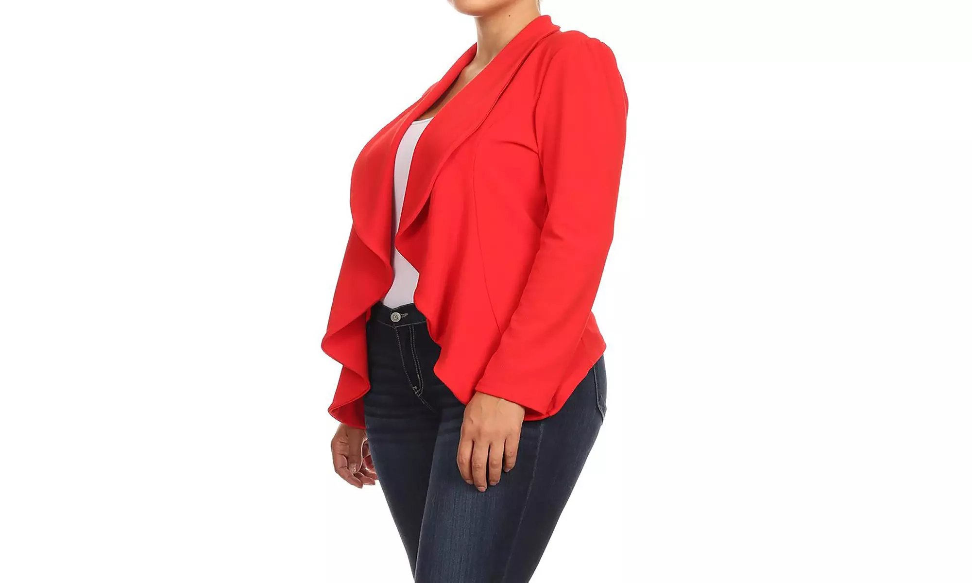 MOA Collection Womens Open Front Blazer with Plus Size
