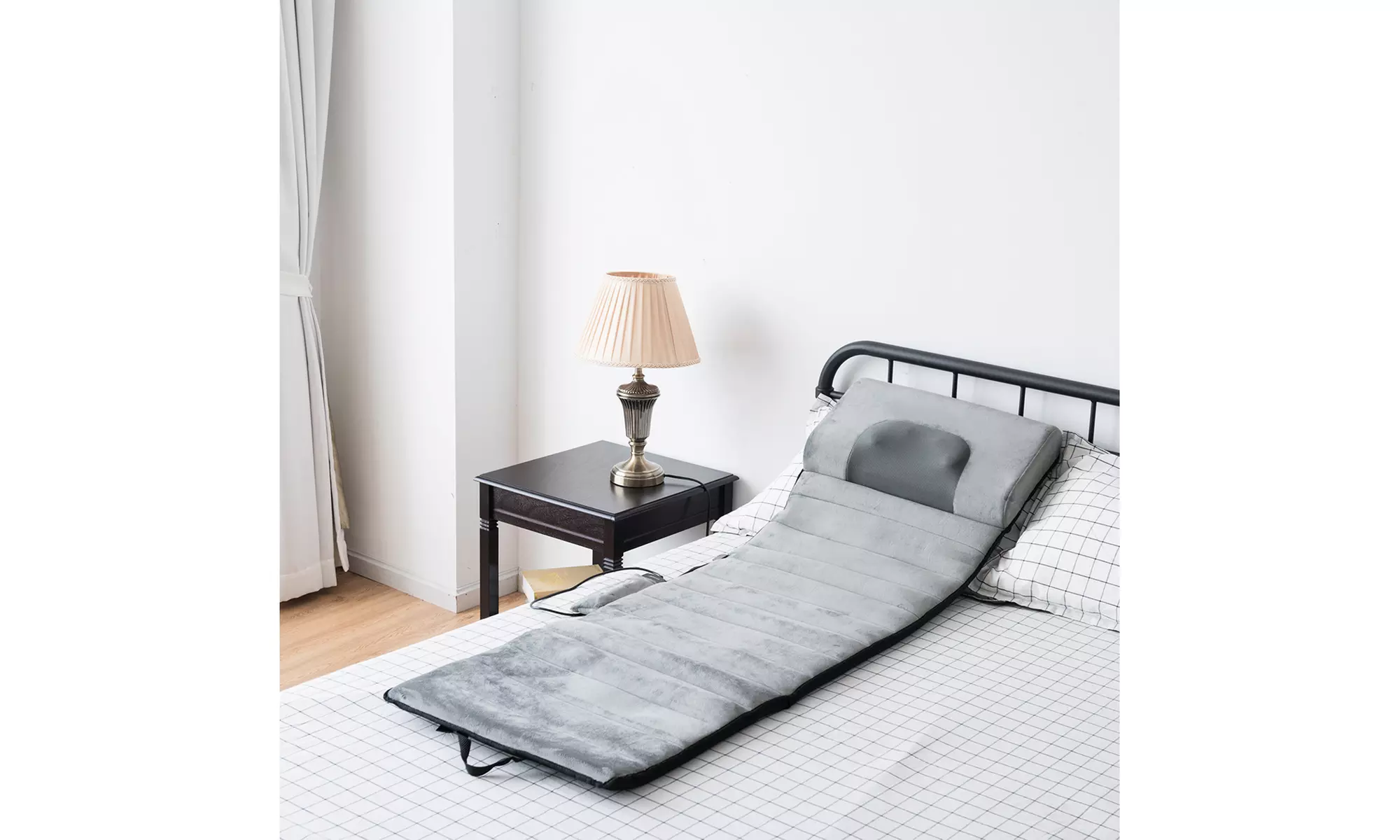 Costway Foldable Full Body Massage Mat Heated Neck Massager w/ 5 vibration modes - Primary Image