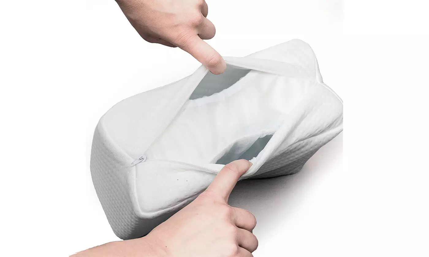 Orthopedic Knee Pillow for Leg Pain Memory Foam Wedge Contour Relief   - Second Medium
