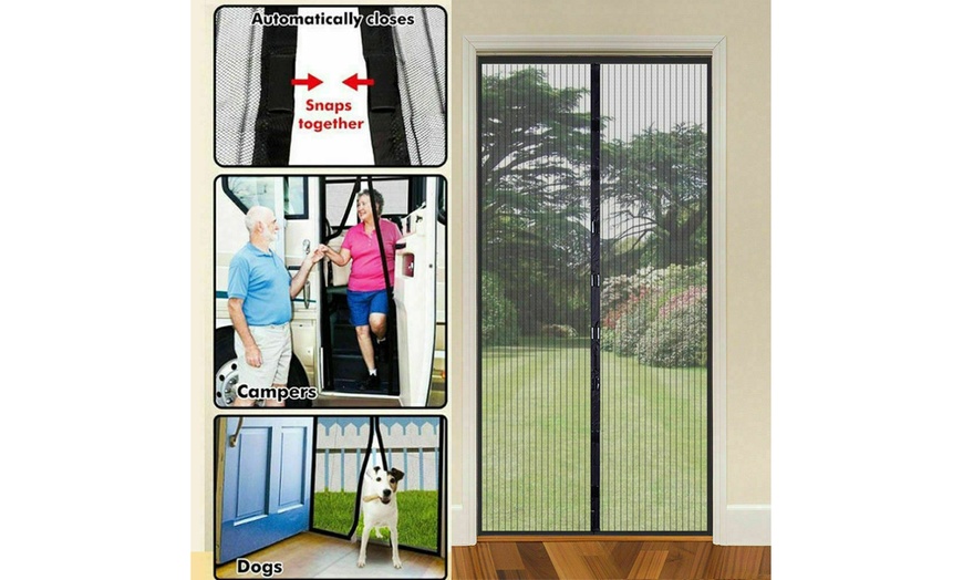 Magnetic Screen Door with Heavy Duty Mesh Curtain and Full Frame Hook ...