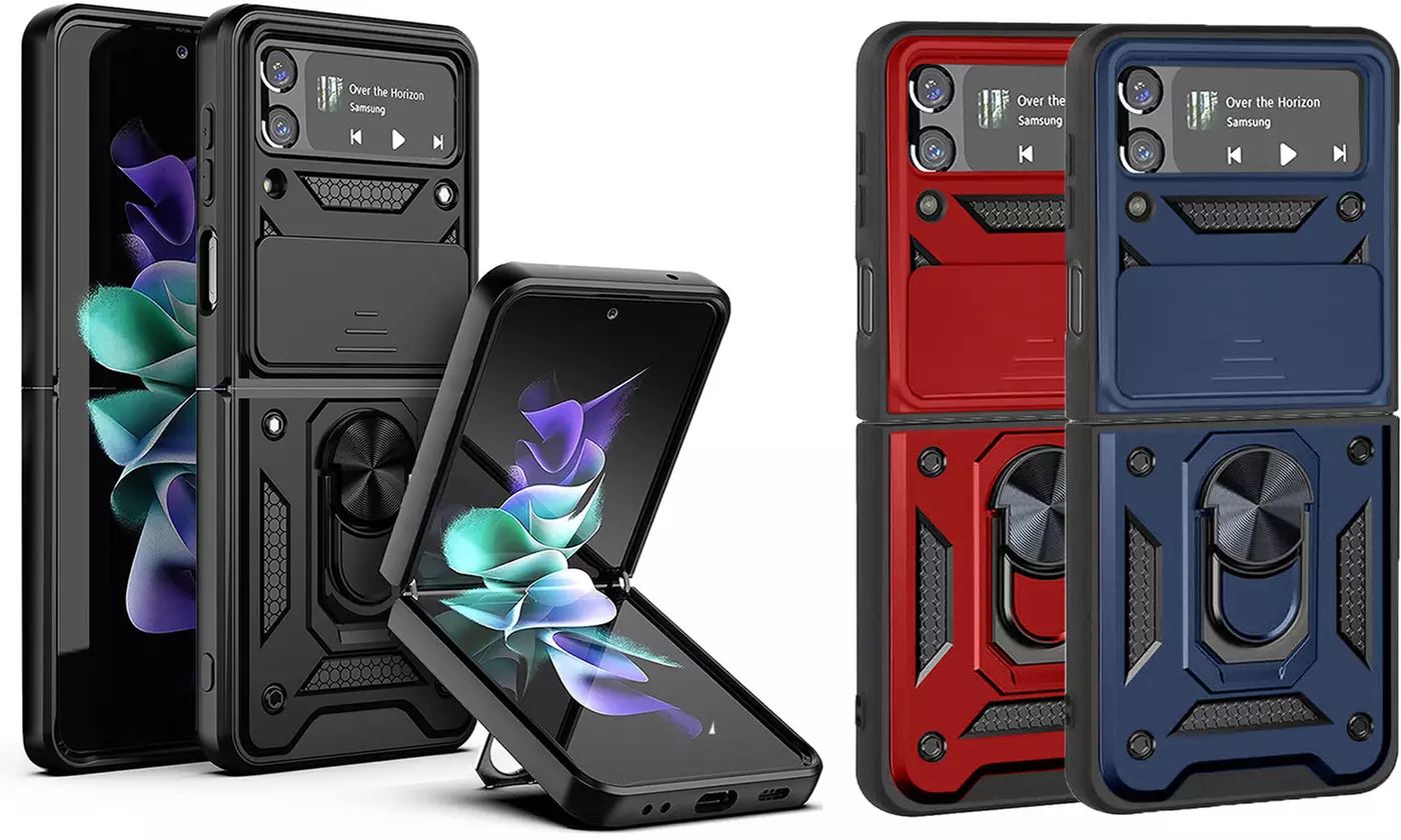Case For Samsung Galaxy Z Flip 3 5G Heavy Duty Shockproof Tough Slide Camera - Primary Image