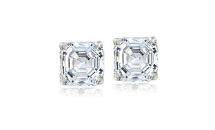 Swarovski Zirconia 2ct Asscher-Cut Stud 6mm Earrings