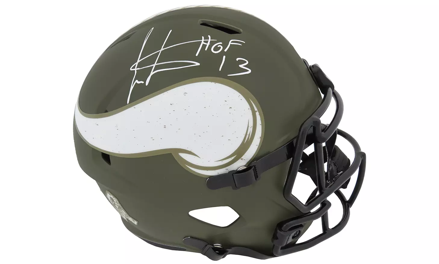 Cris Carter Signed Vikings STS Riddell Full Size Speed Replica Helmet w/HOF'13 - Primary Image