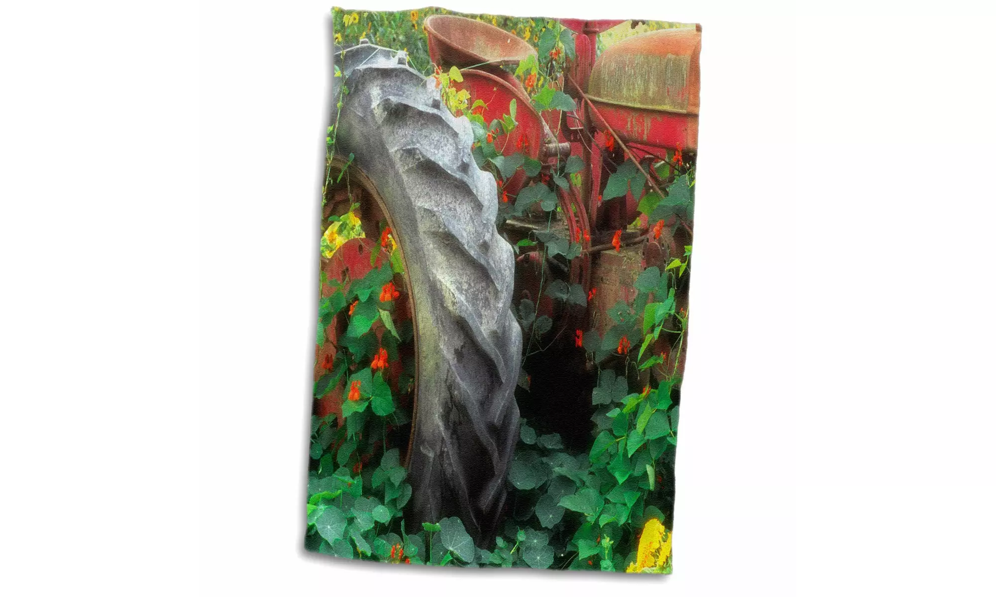  Towel - Spring flowers adorn an old tractor - US48 RDU0072 - Richard Duval - 1 - Primary Image