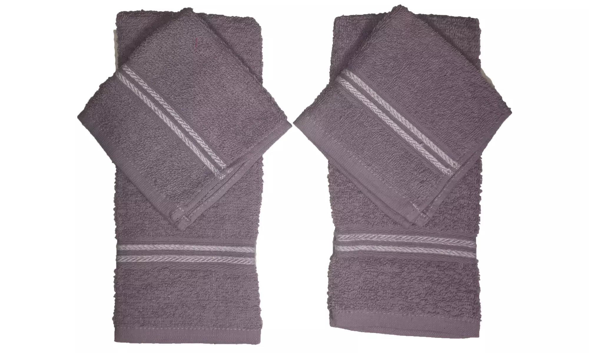 Set of 4, 100 Ring Spun Cotton 2 Hand Towels, 2 Washcloths. - Second Medium