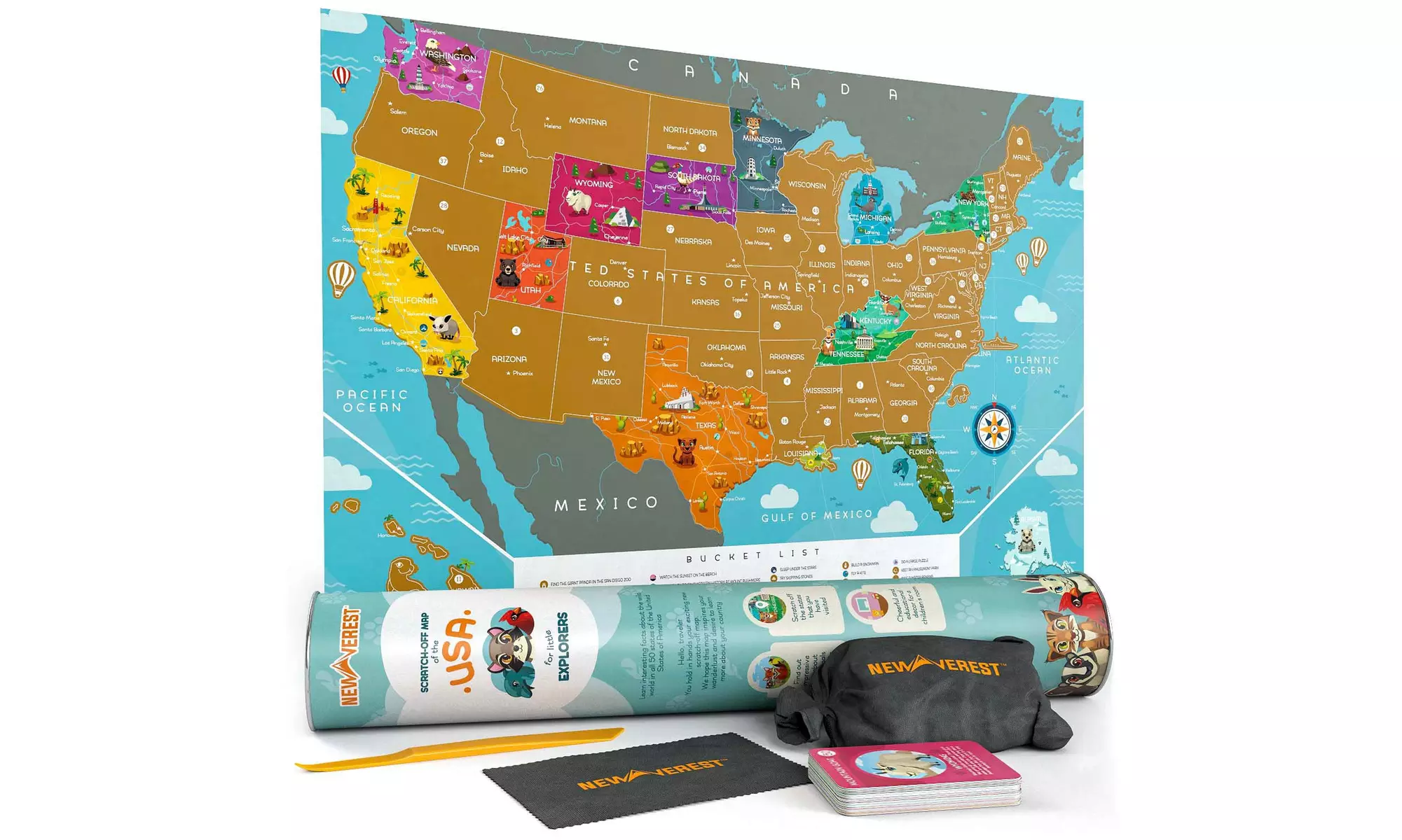 Newverest Scratch Off Map of The USA - Primary Image