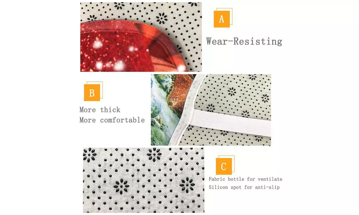 3pcs Christmas Toilet Seat Cover Rug Set Santa Claus Bathroom Mat Xmas Decor