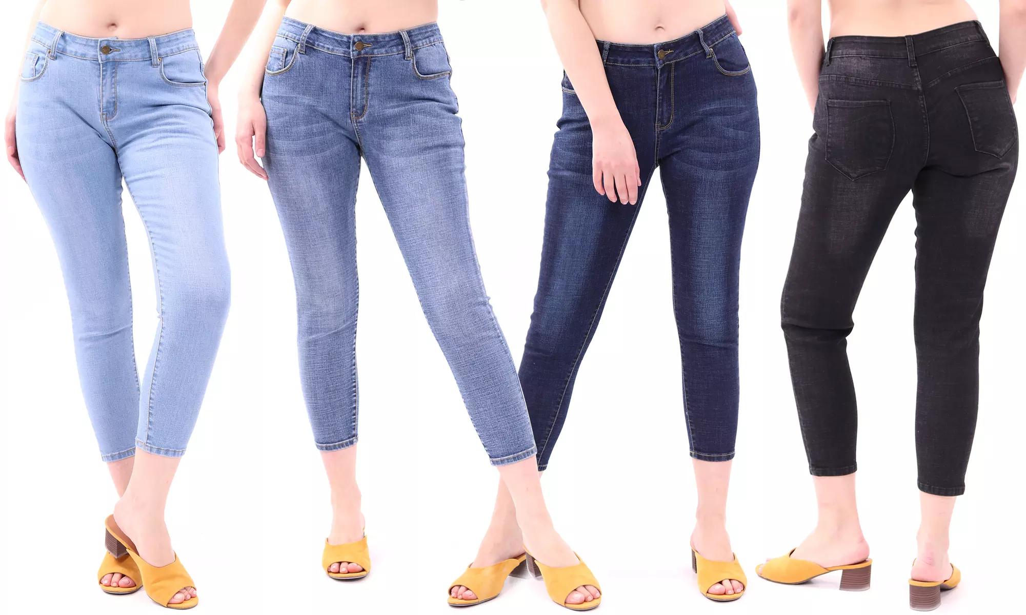 WuhouPro Women's Super Comfy Stretch Cropped Denim Jeans - Primary Image