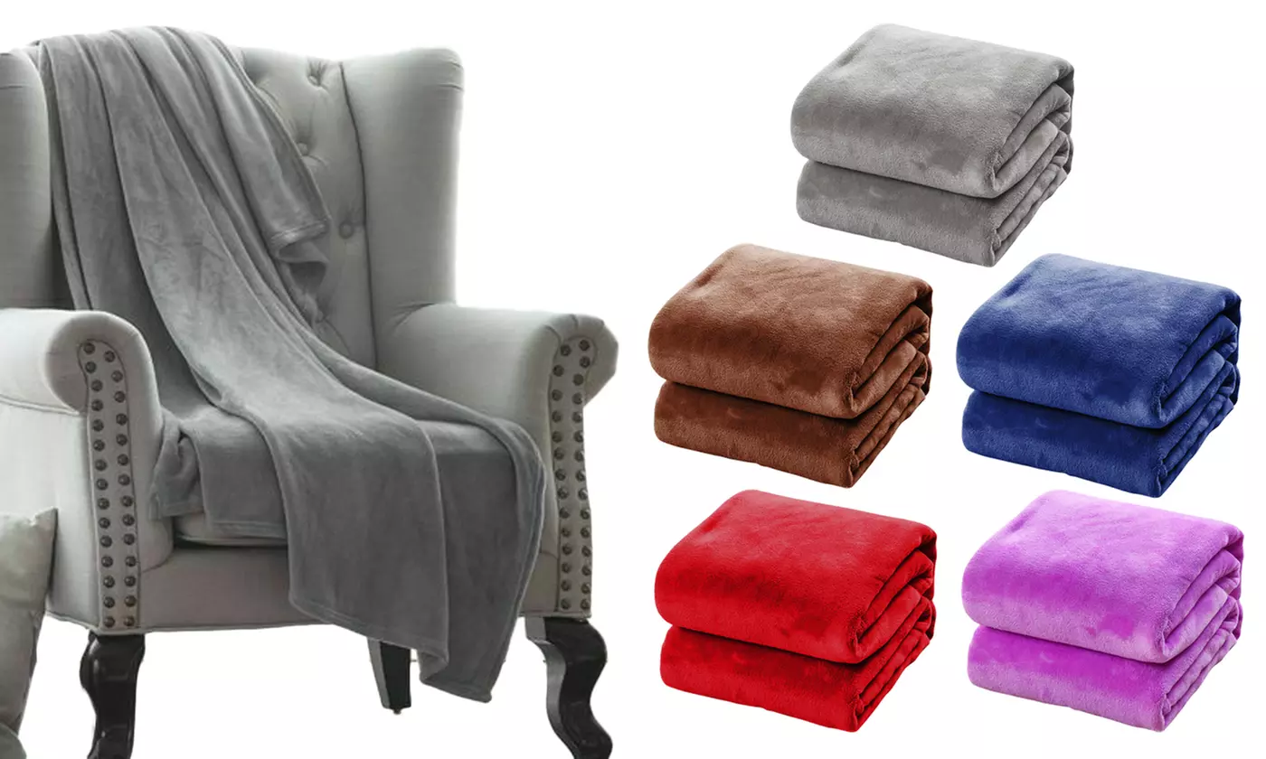 Microplush Fleece Baby Throws Blanket Luxury Soft Couch Sofa Bed Solid Blanket 