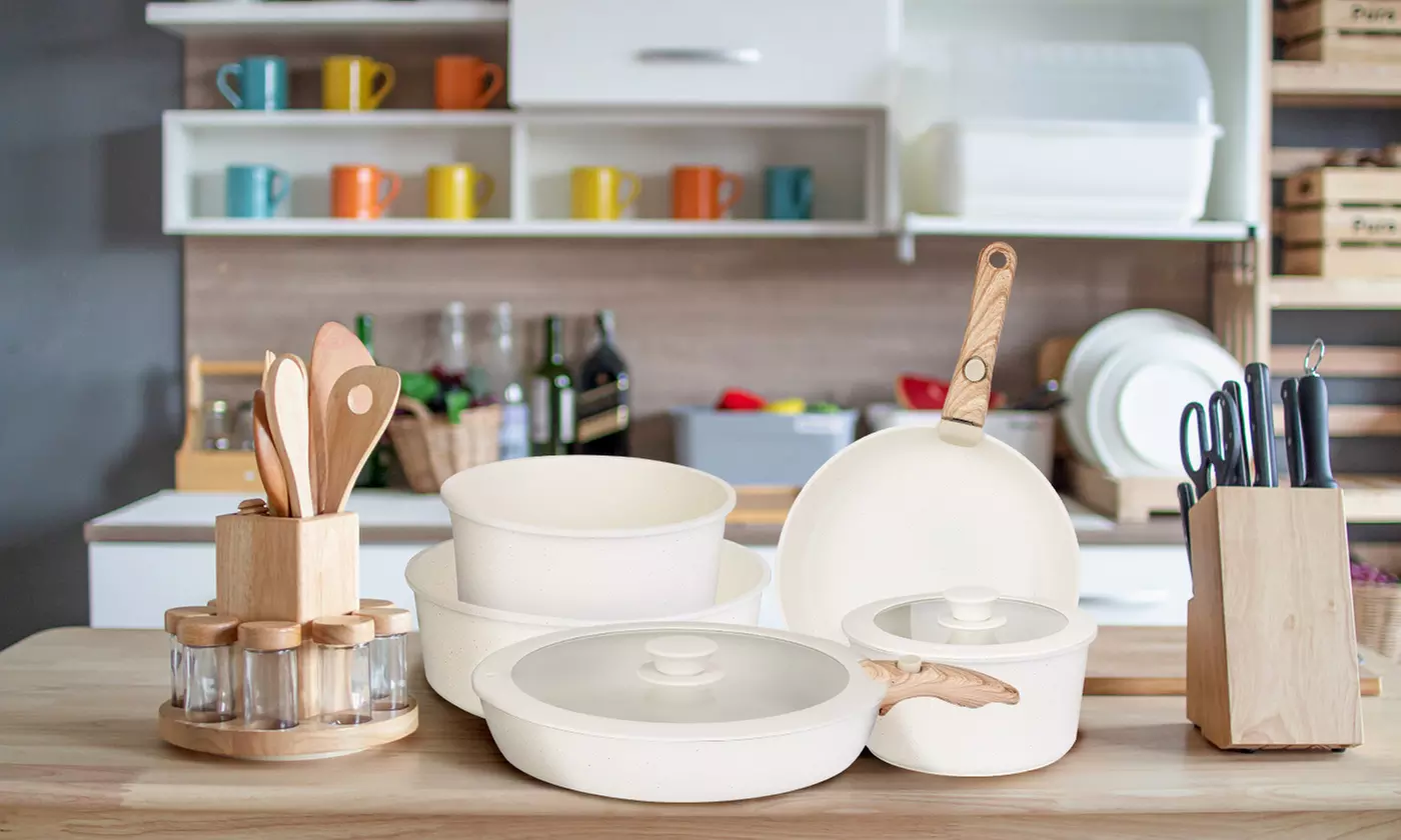 NewHome Non-Stick Granite Cookware Set Induction Kitchen Pots and Pans Sets