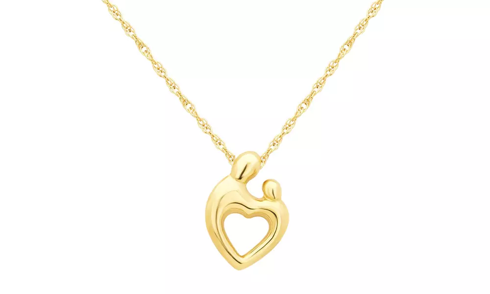Mother and Child Pendant in 10K Yellow Gold by L'Artiste - Primary Image