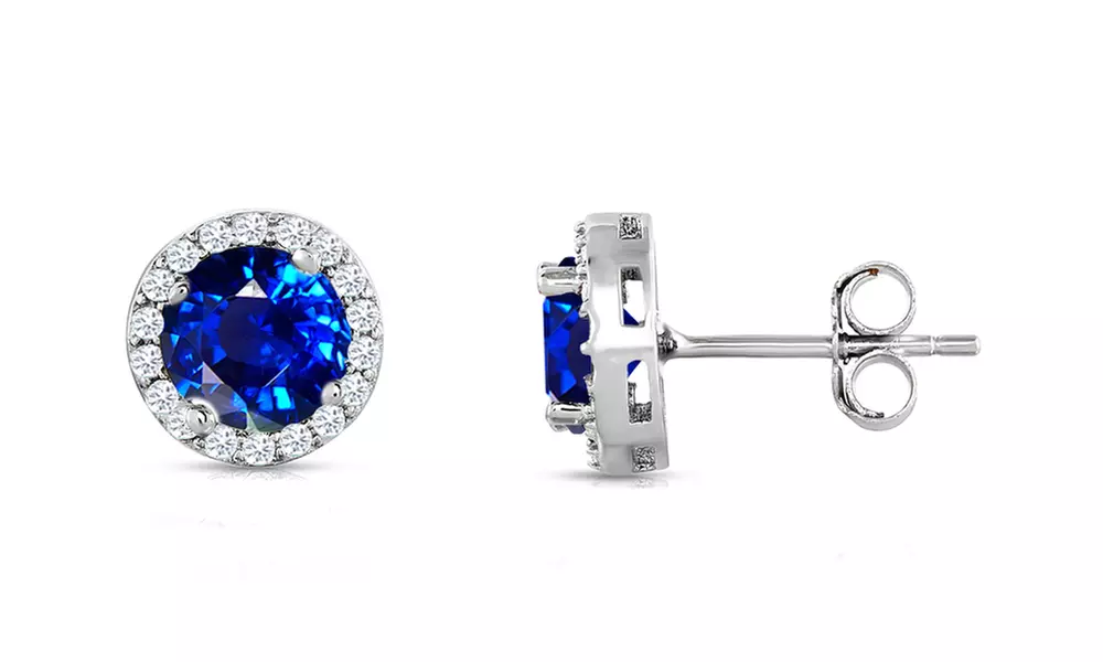 Sterling Silver 3.00 CTTW Cubic Zirconia Halo Studs 