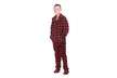 Hoodie Onesie Red & Black Buffalo Plaid Footie Pajamas for Kids - Second Medium