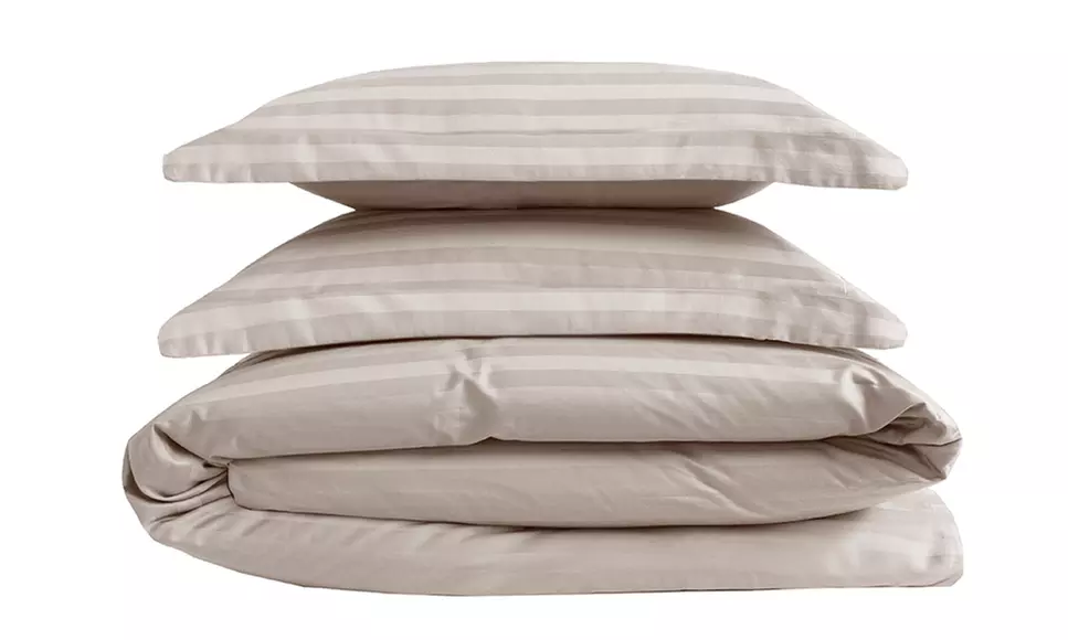 Cooling Cotton Satin Sripe Duvet Sets (3-Piece) - Primary Image