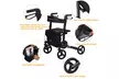 Folding Medical Rollator Lightweight Aluminum Walker Seniors w Adjustable Handle - Second Medium