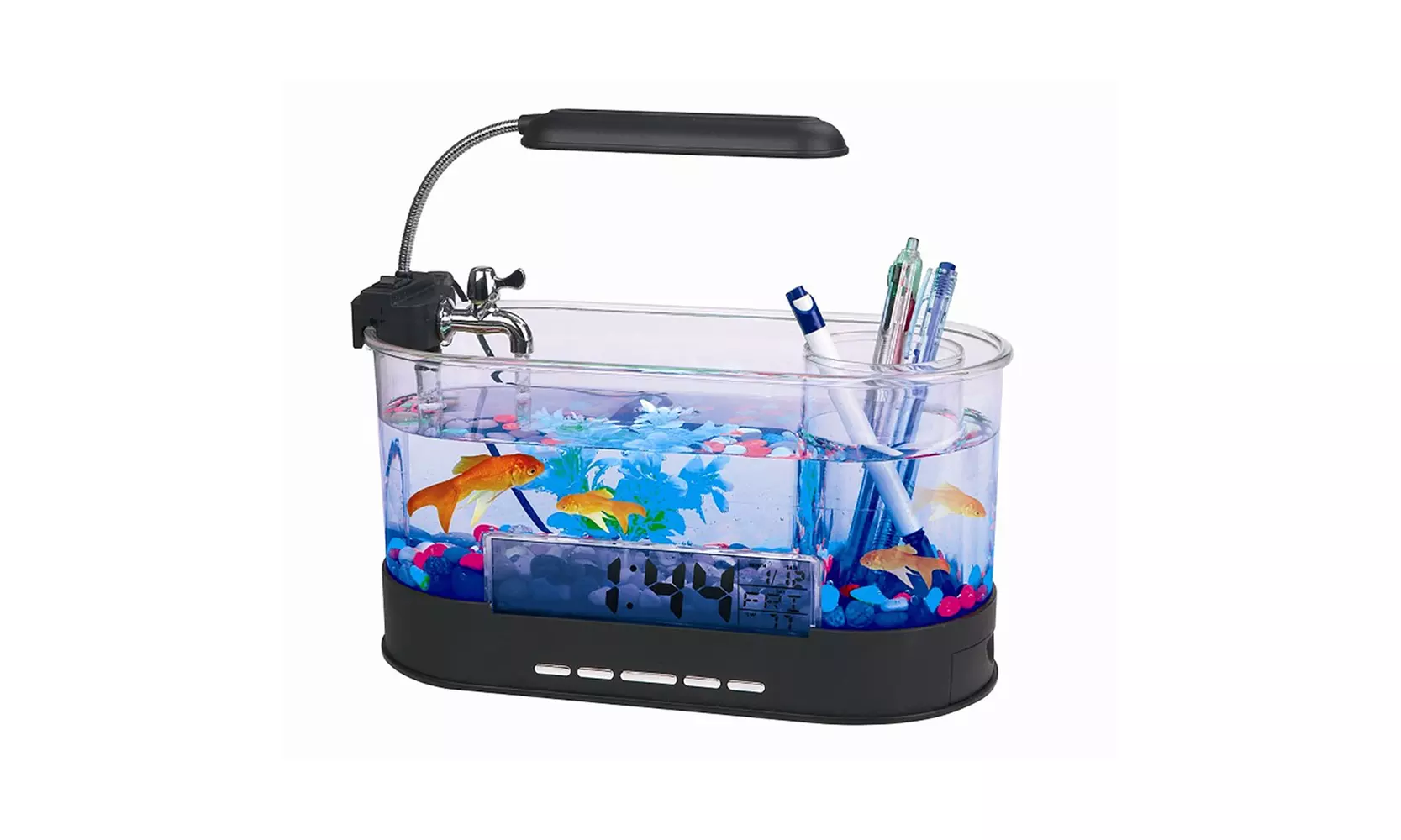 Vandue USB Desktop Aquarium with Light/Clock Organizer - Primary Image
