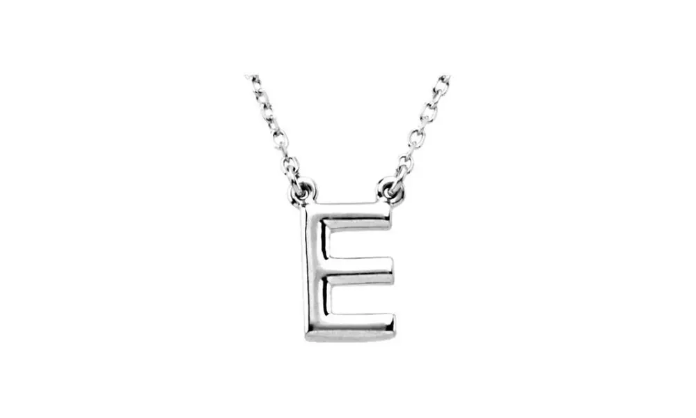 Paris Jewelry Letter-E Pendant White Gold-Plated Necklace - Primary Image