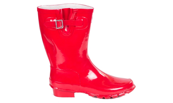 red rubber boots womens