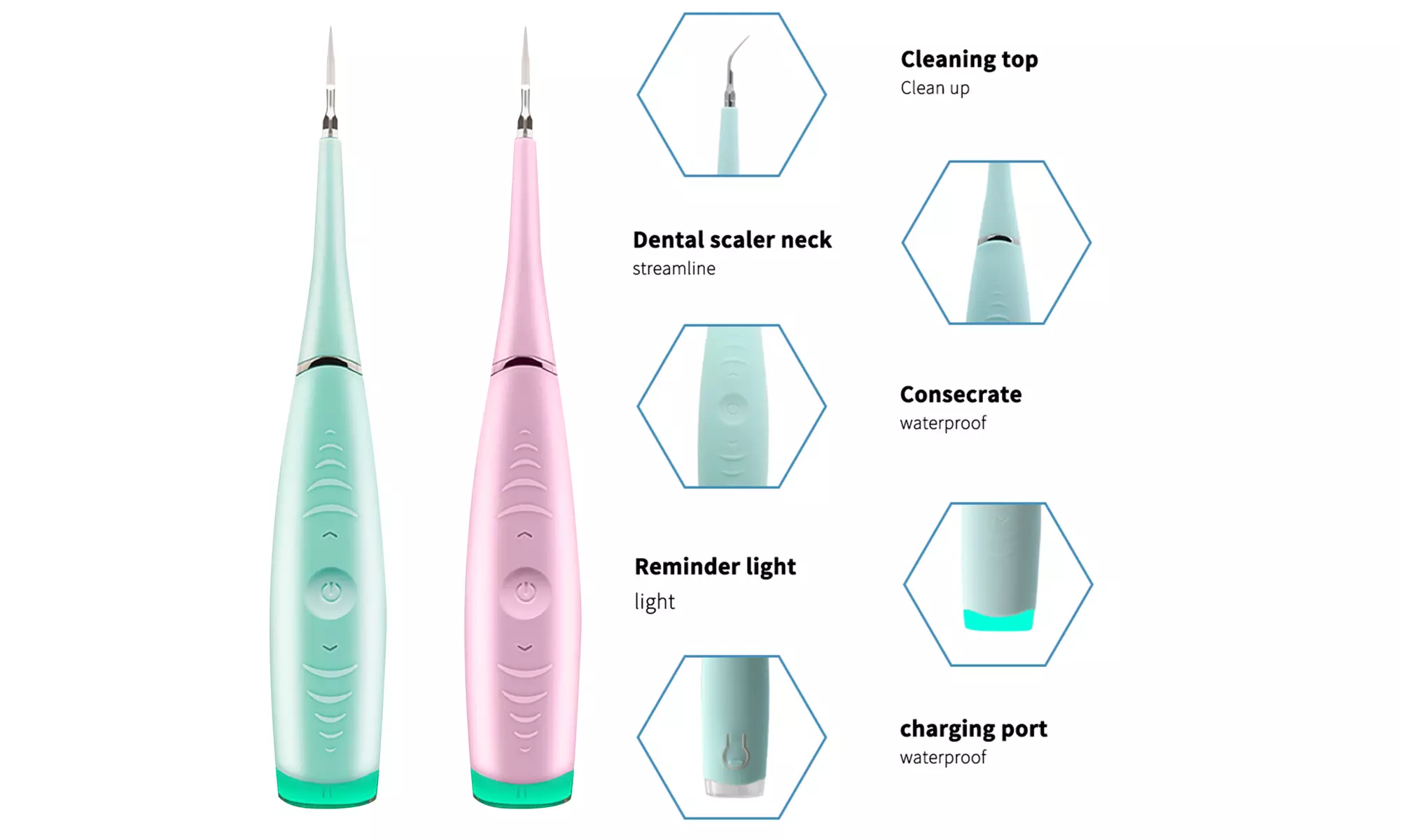 Coconut Oil Pulling and Electric Sonic Dental Scaler Set for Fresh Breath