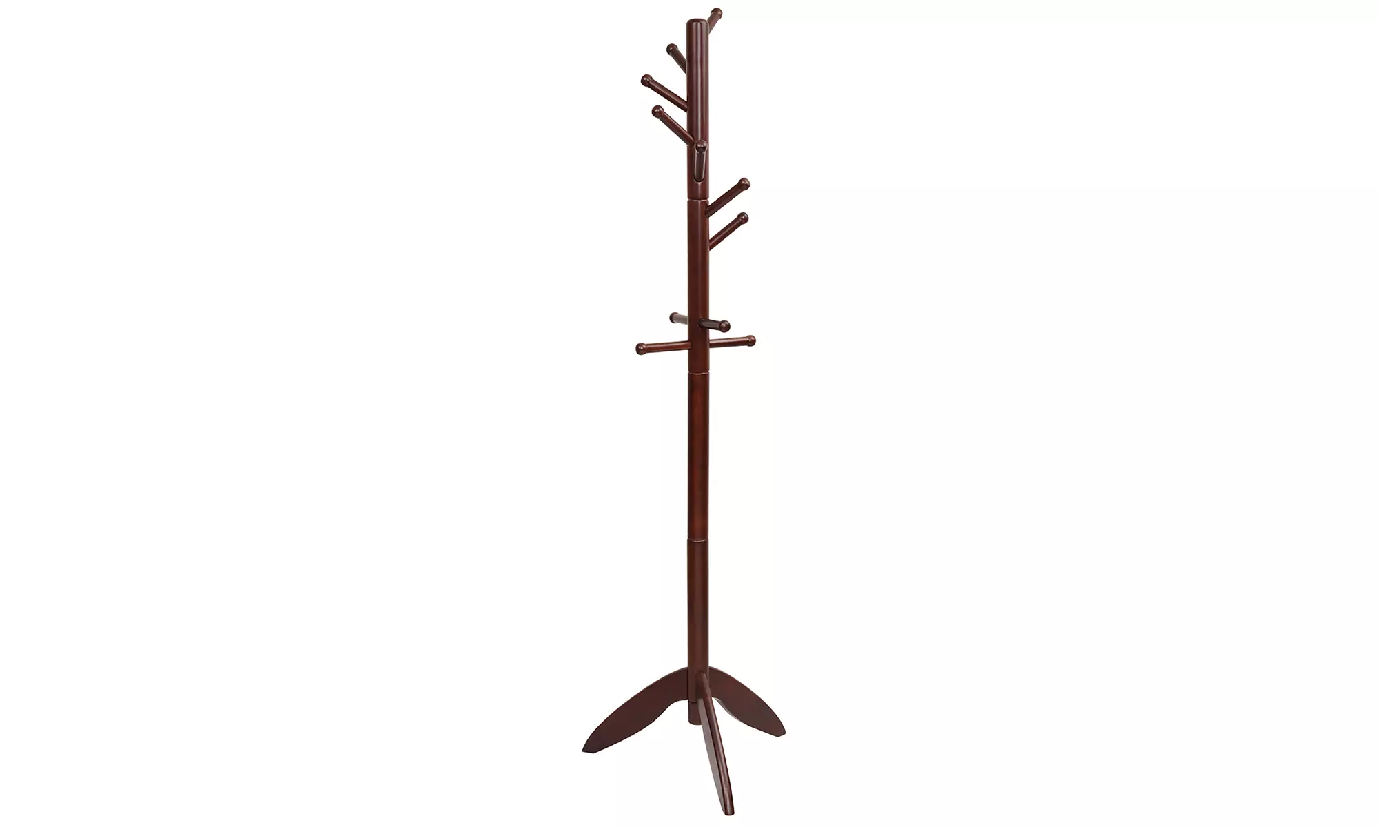 Costway Wooden Coat Rack Entryway Hall Tree 2 Heights w/ 11 Hooks