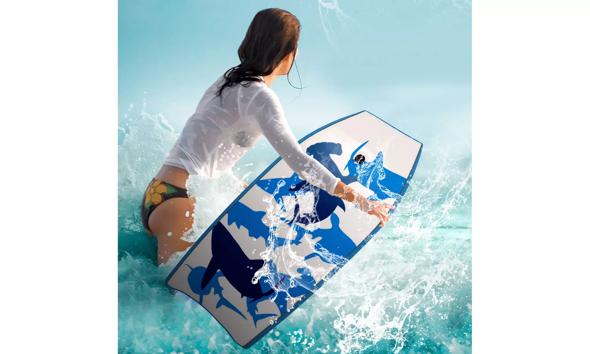 42'' Lightweight Super Bodyboard Surfing W/Leash IXPE Deck EPS Core Boarding