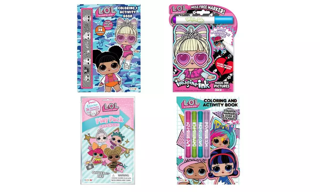 LOL Surprise 4-pack Kids Activity and Coloring Book Bundle - Primary Image