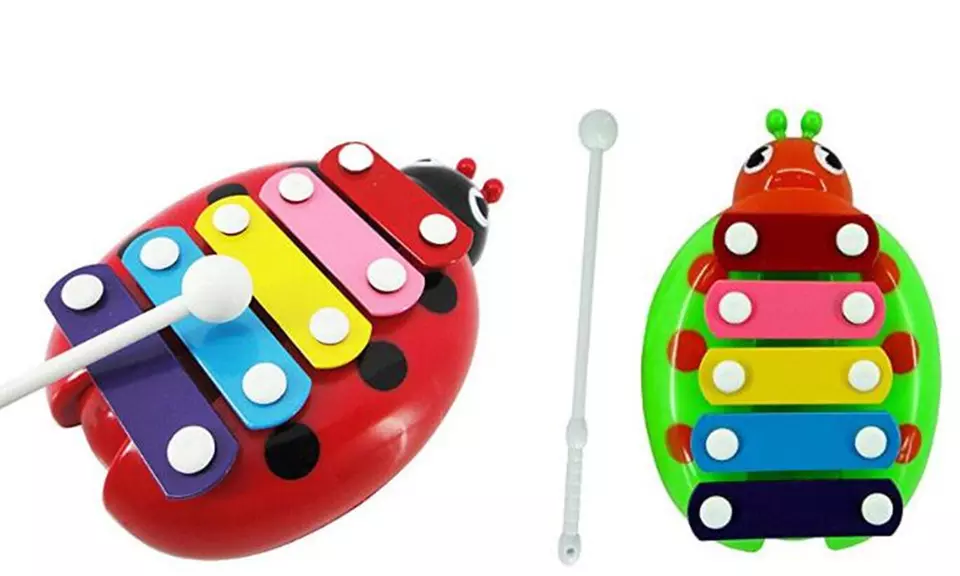 5 Tones Xylophone for Kids Beetle Hand Knocking Wooden Piano - Primary Image