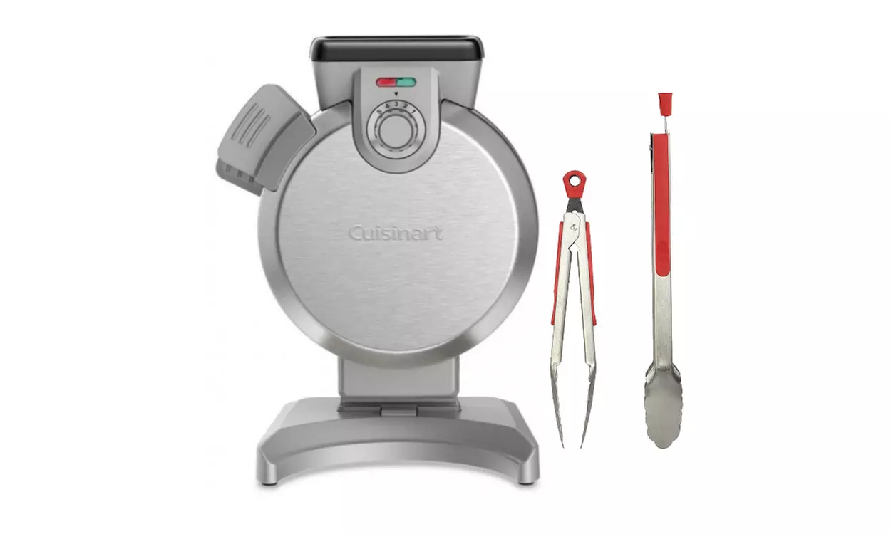 Cuisinart WAF-V100 Vertical Waffle Maker with Silicone Handle Tongs Set 2 Pack - Primary Image