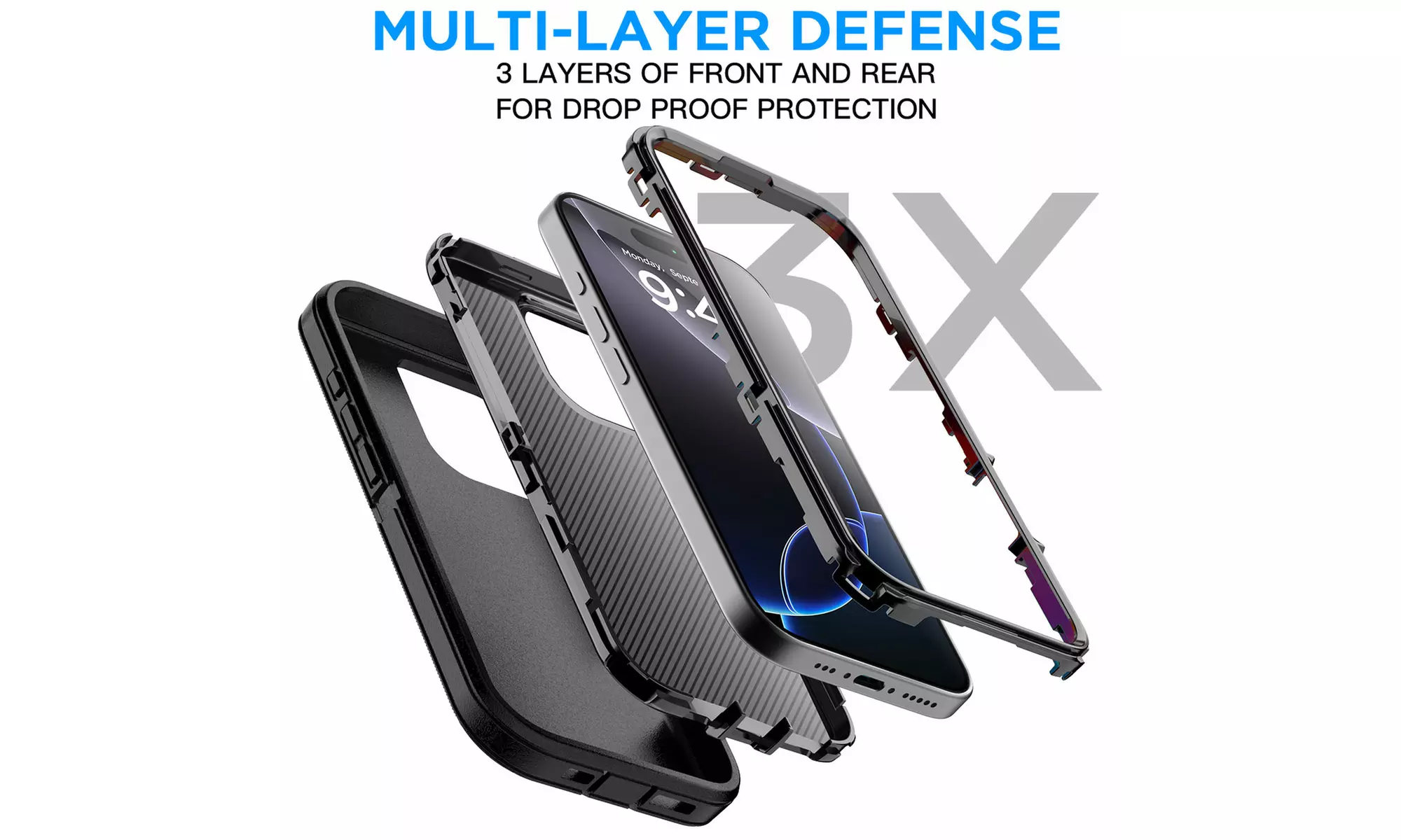 AICASE Magnetic Case for iPhone 16 Pro/16 Plus Shockproof HeavyDuty 3layer Cover