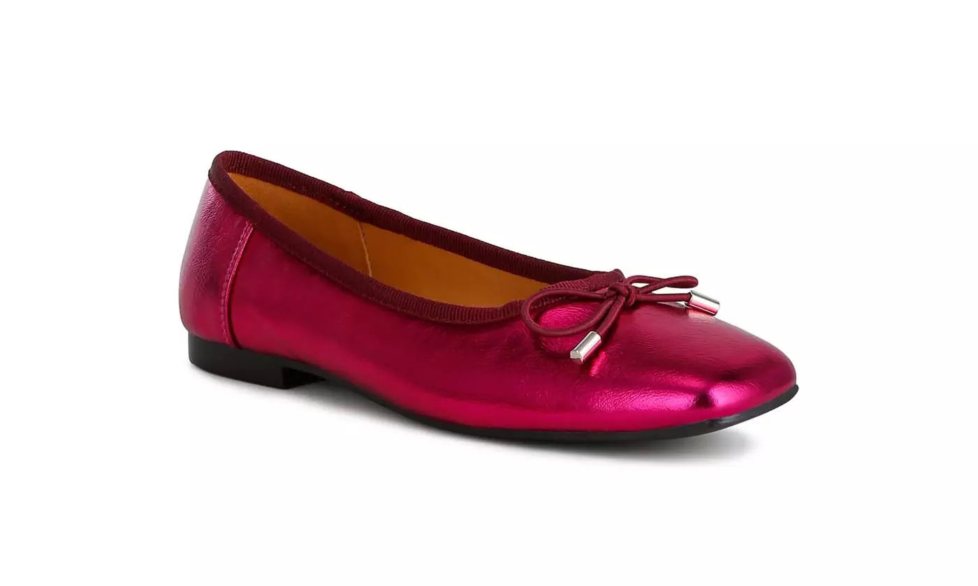 Rag &Co Primrose Metallic Ballerina Flats